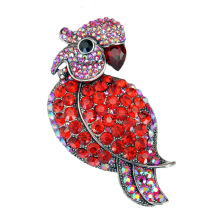 Culorful Rhinestone Zinc Alloy Parrot Design Brooch for Party